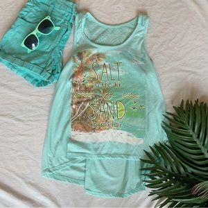 No Boundaries Turquoise Tank Top